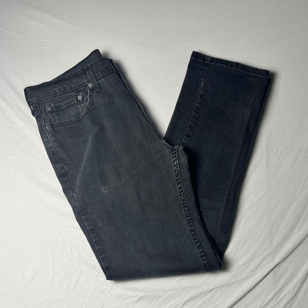 Levis 514 Straight Fit Jeans Mens 33x32 Faded Black Denim WaterLess 00514-0730